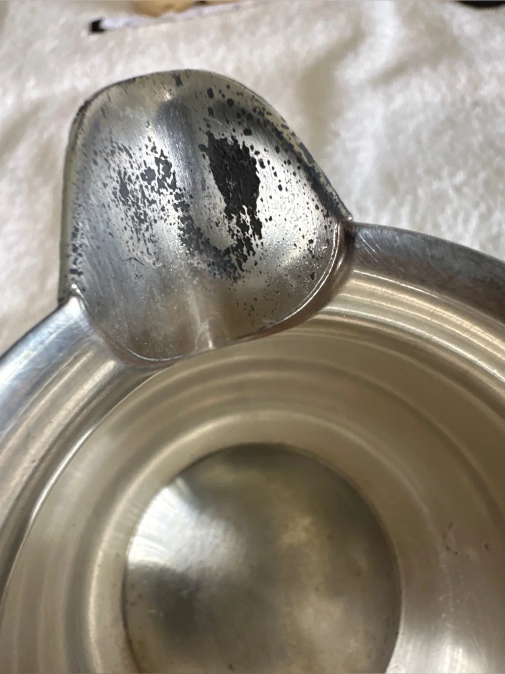 Vintage Silver-Plated Butter Melting Pot Wood Handle Sauce Warmer